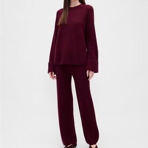 CashSoft Shaker-Stitch Sweater Pants